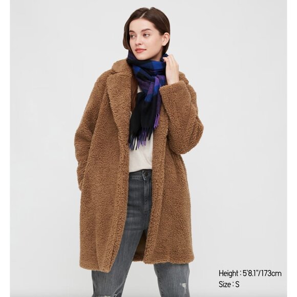 NWOT Uniqlo Pile-Lined Fleece Teddy Coat Size Small - Picture 11 of 11